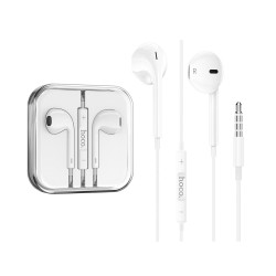 Hoco Earphones M80 Original Series with mic and one button operation control 3.5 mm Audio Jeck White